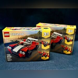 LEGO | NEW 2x 31100 Creator 3-in-1 Red and Black Sports Car Sets